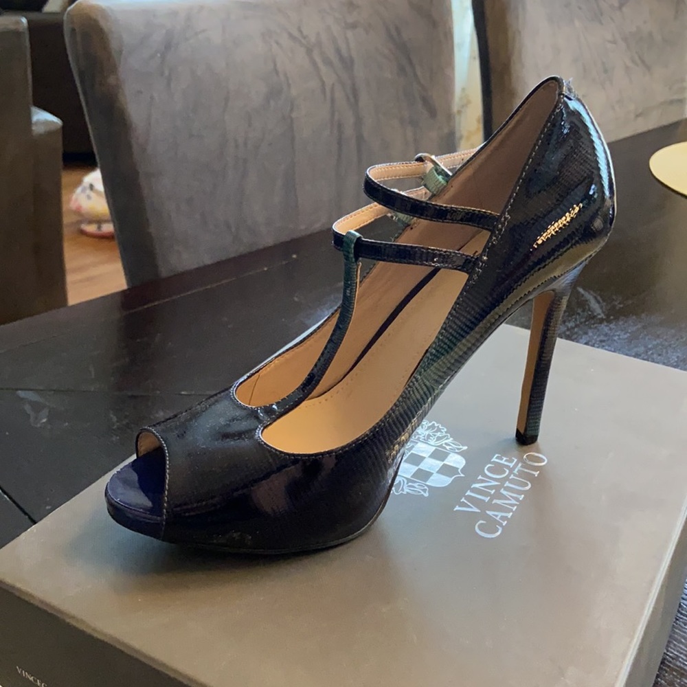 Blue animal print shoes
